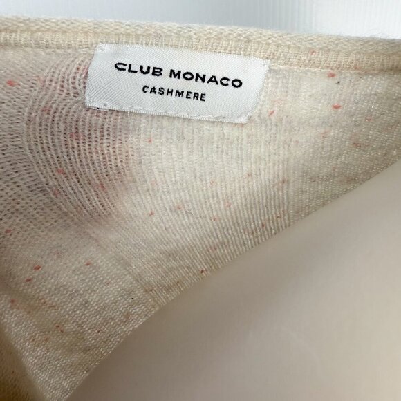 CLUB‎ MONACO 100% Cashmere Confettis Cream Long Quiet Luxury Boat Neck Sweater S - Picture 5 of 5